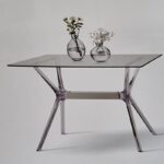 Tavolo rettangolare in vetro piano