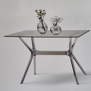 Tavolo rettangolare in vetro piano